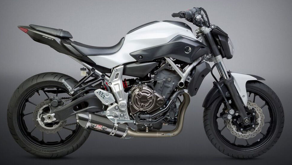 YOSHIMURA Yoshimura Exhaust Race R 77 full motorcycle exhaust system with sleek metal finish and racing-inspired design.