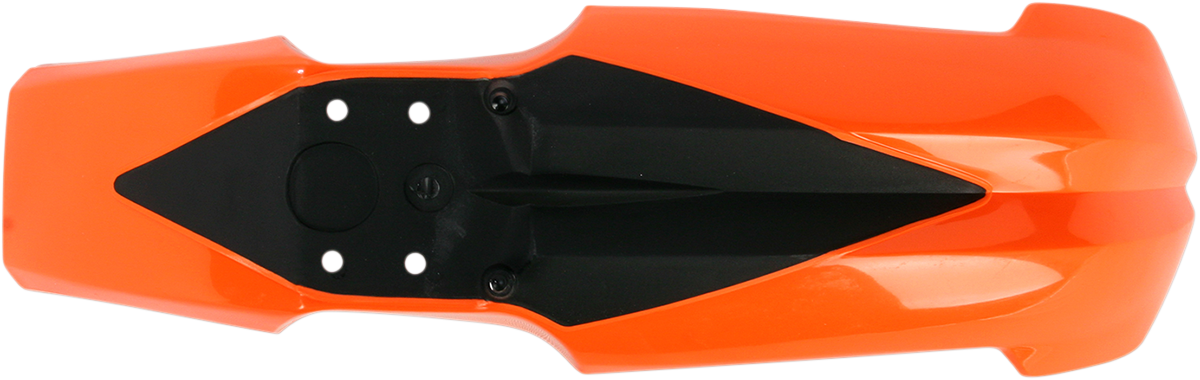 Acerbis front fender in orange and black for motorcycle, featuring a sleek body design with Acerbis branding.