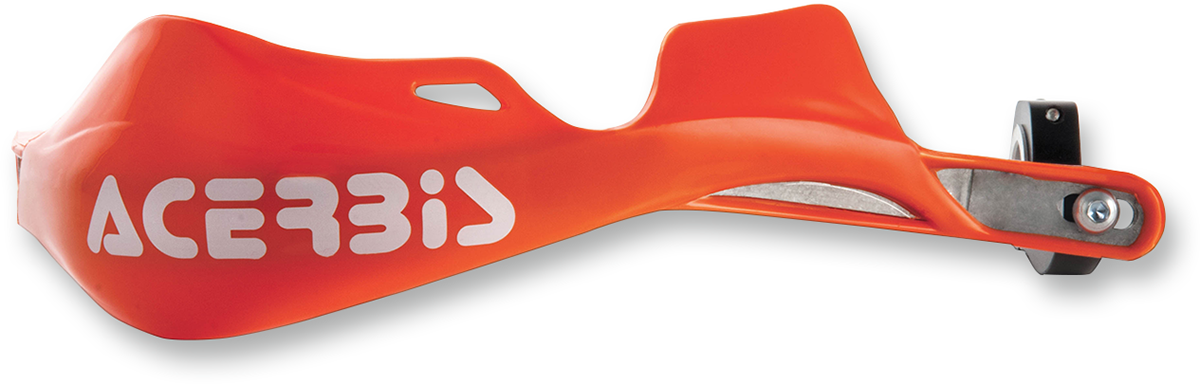 ACERBIS Rally Pro handguards in fluorescent orange, motorcycle body protection with brand-specific design and vibrant color.