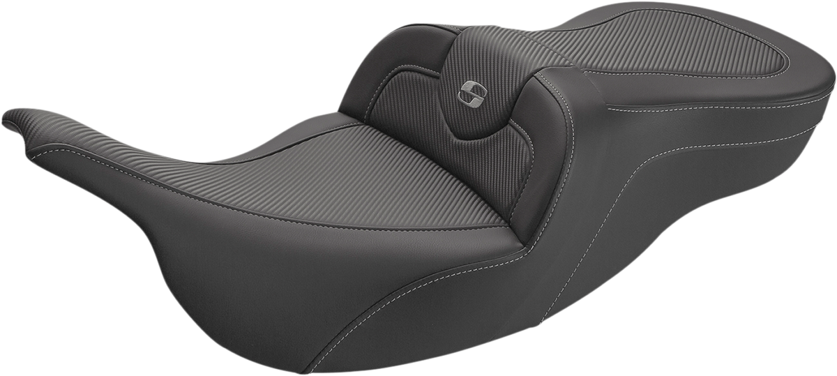 SADDLEMEN Road Sofa Seat for Harley Davidson FL 1999-2007, carbon fiber motorcycle seat without backrest, by Bill's Exhausts