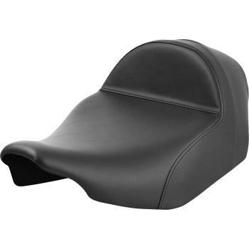 Bill's Exhausts SADDLEMEN Solo Seat for FLT/FLH 2023-2024, plain extended reach motorcycle seat with padded leather surface
