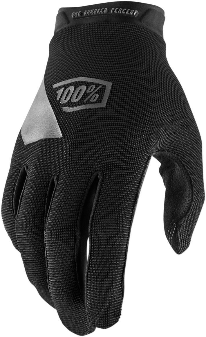 Black Bill's Exhausts Youth Ridecamp Gloves in XL size, showing the padded finger and palm details for riding comfort.