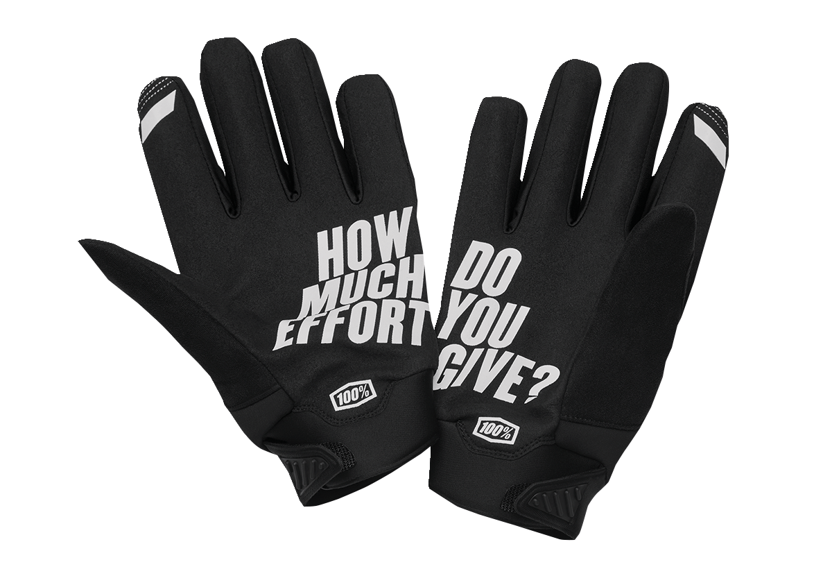 100% Brisker Gloves - Black/Gray - Small 10003-00000 - Howling Moto