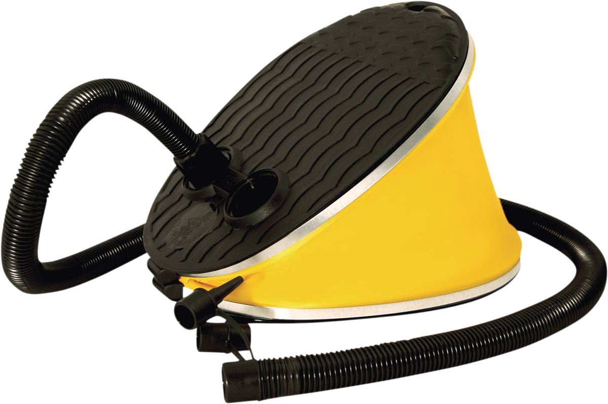 Bill's Exhausts Bellows Foot Pump for water inflatables, featuring a sturdy metal body and ergonomic foot pedal for easy use.