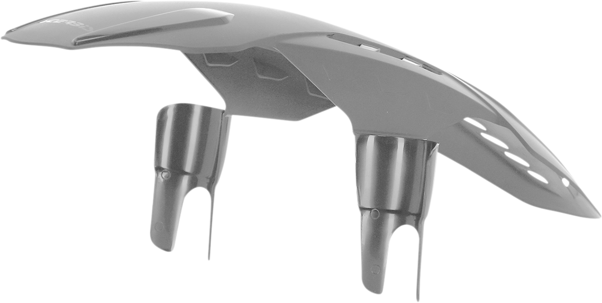 Gray Acerbis MTB front fender, bike body part, designed for mountain bikes, shown in close-up view.