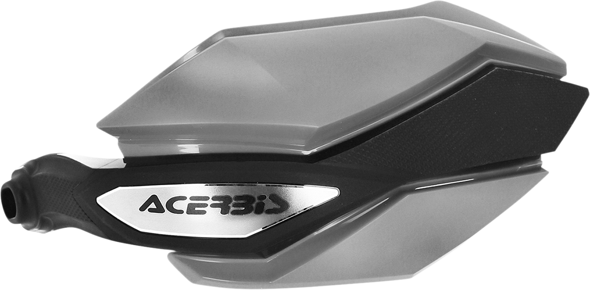 Acerbis Argon gray and black motorcycle handguards on a body, designed to protect hands during riding.
