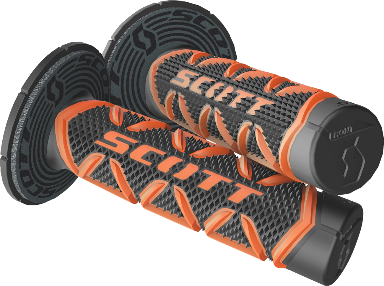 Scott Diamond Grips for engines in orange and black, featuring textured surface for improved grip and control.