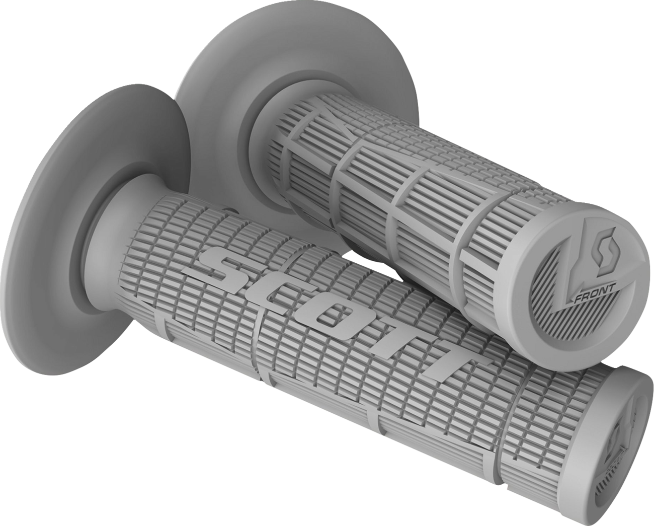 Gray Scott Half Waffle Grips for engine applications by Bill's Exhausts, shown with textured surface and ergonomic design.