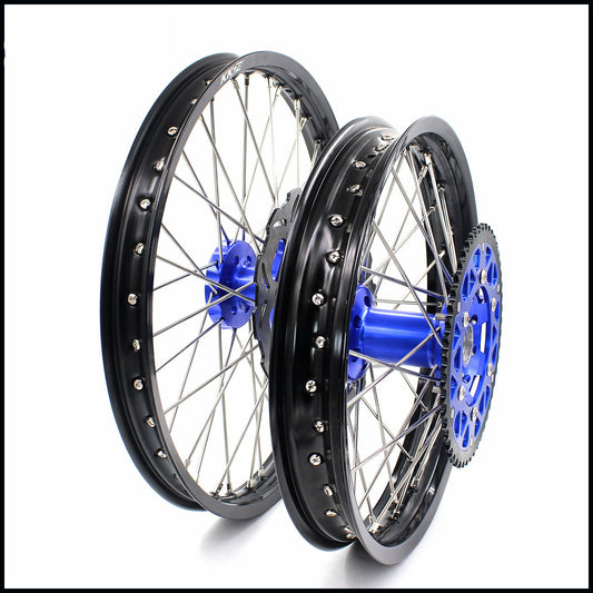 KKE 21"/18" Enduro Dirtibke Wheels For YAMAHA YZ125 YZ250 1999-2016 YZ250F YZ450F 2003-2015 Blue&Black With Disc - Howling Moto