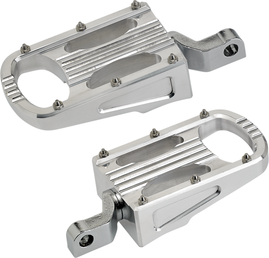 Polished BILTWELL XL Step Footpegs by Bill's Exhausts, metal body with a shiny finish, designed for motorcycle footrest upgrade.