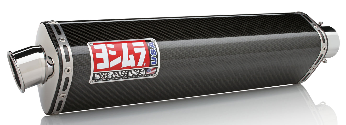YOSHIMURA Street Trc bolt-on exhaust for UTVs, featuring carbon fiber and stainless steel construction, shown in the image.