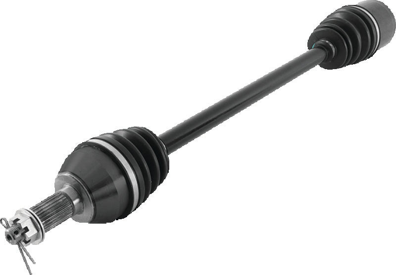 QuadBoss Polaris RZR XP 1000 rear left rugged axle part 609266 showing the sturdy metal axle with protective boots and mounting points.