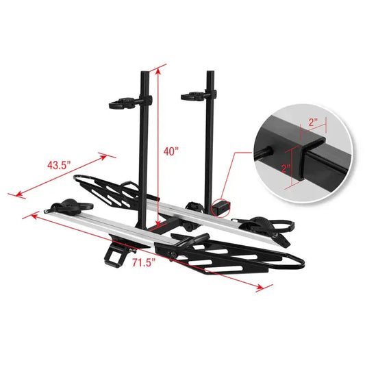 2-Bike E-bike Hitch Rack, EZ-FOLD Fat Tire Electric Bike Carrier - Howling Moto