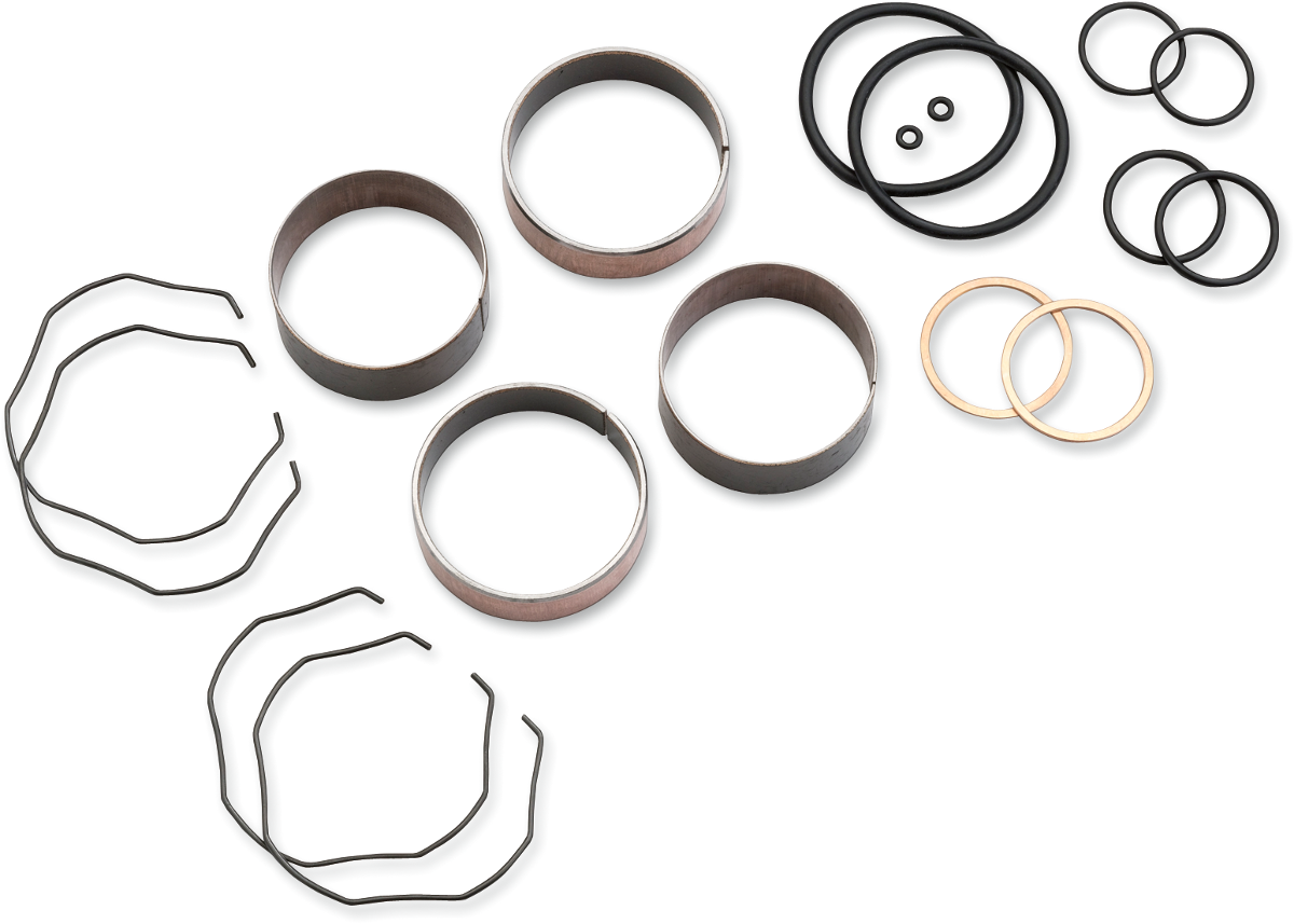 Moose Offroad 52mm fork bushing kit with metal components and rubber bushings for motorcycle front suspension repair.