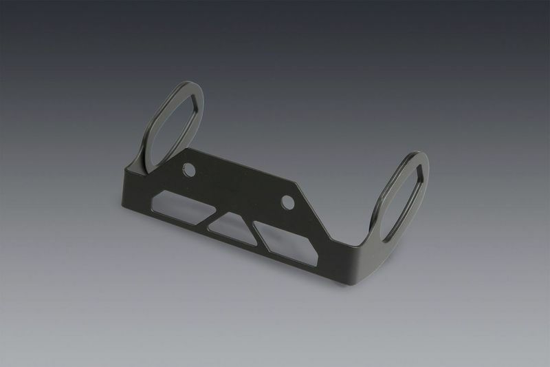 YOSHIMURA V2 Fender Eliminator Kit for OEM turn signal bracket on motorcycle, includes sleek black mounting hardware