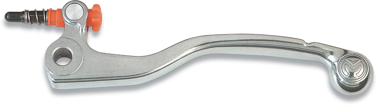 Polished OEM-style shorty clutch lever for motorcycles by MOOSE OFFROAD, featuring a sleek, durable design.