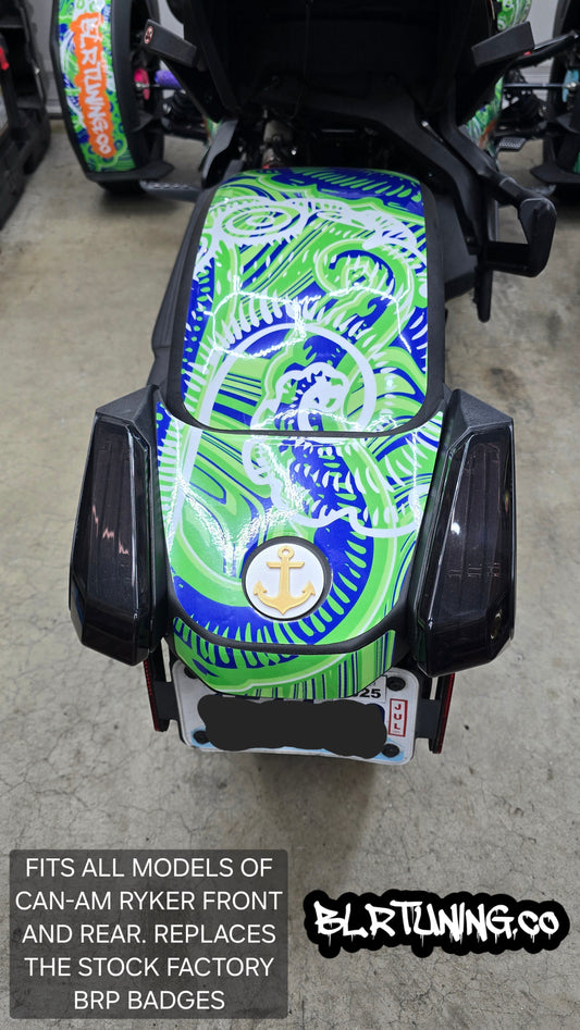 ANCHOR REPLACEMENT BADGES FOR CAN-AM RYKER FRONT AND REAR - Howling Moto