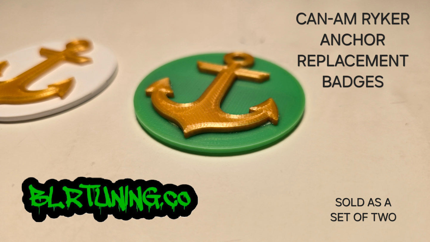 ANCHOR REPLACEMENT BADGES FOR CAN-AM RYKER FRONT AND REAR - Howling Moto