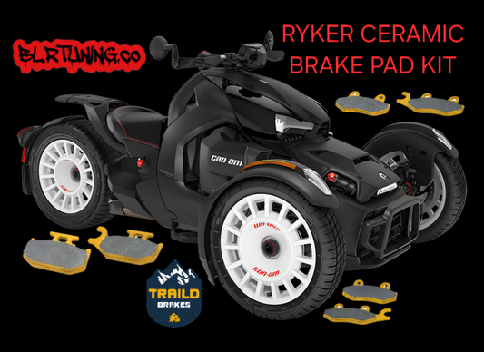 CAN-AM RYKER TRAILD BRAKES CERAMIC HIGH PERFORMANCE BRAKE PADS FRONT AND REAR - FITS 19-24 900 600 RALLY SPORT - Howling Moto