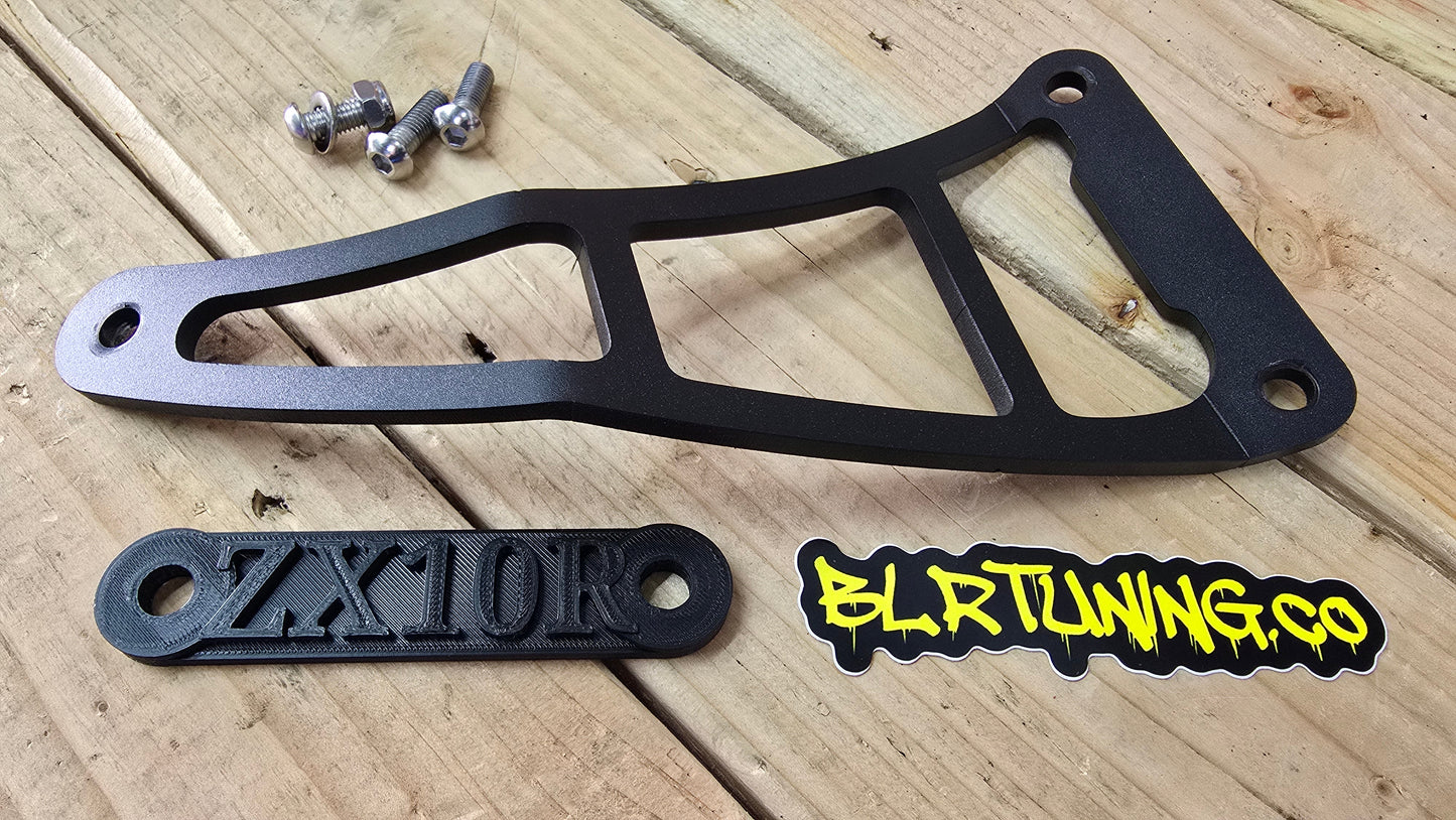 KAWASAKI NINJA ZX-10R ZX-10RR ZX1000 REAR PEG DELETE BLOCK OFF PLATES AND EXHAUST HANGER KIT FITS 2011 - 2024 - Howling Moto
