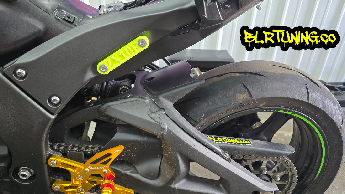 KAWASAKI NINJA ZX-10R ZX-10RR ZX1000 REAR PEG DELETE BLOCK OFF PLATES AND EXHAUST HANGER KIT FITS 2011 - 2024 - Howling Moto