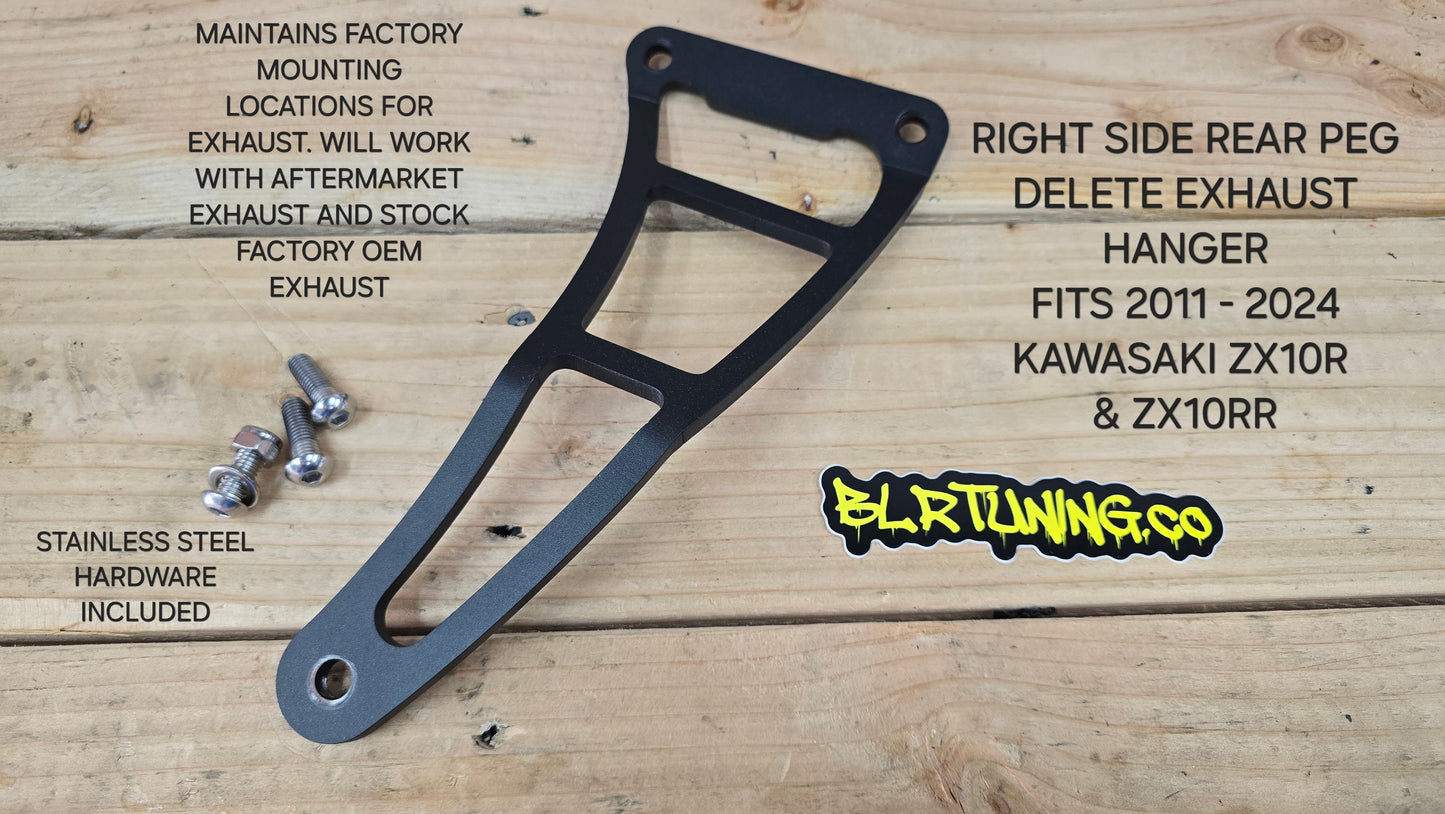 KAWASAKI NINJA ZX-10R ZX-10RR ZX1000 REAR PEG DELETE BLOCK OFF PLATES AND EXHAUST HANGER KIT FITS 2011 - 2024 - Howling Moto