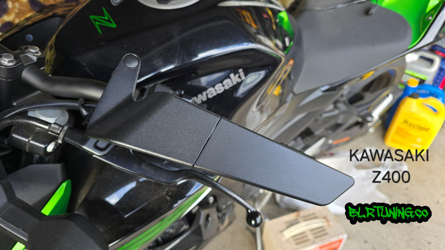 BLR TUNING Perch-Mounted Stealth Winglet Mirrors – Black Aluminum UNIVERSAL FIT - Howling Moto