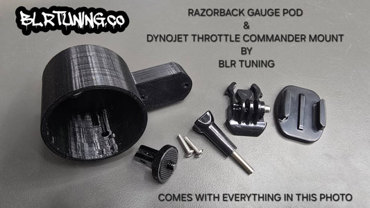 RAZORBACK GAUGE POD AND DYNOJET THROTTLE COMMANDER MOUNT KIT BY BLR TUNING - Howling Moto