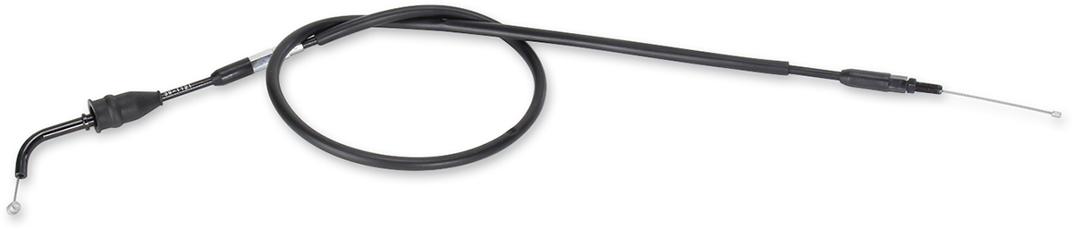 Black vinyl throttle cable for Yamaha motorcycles, 35 inches long, designed for offroad use by MOOSE OFFROAD.