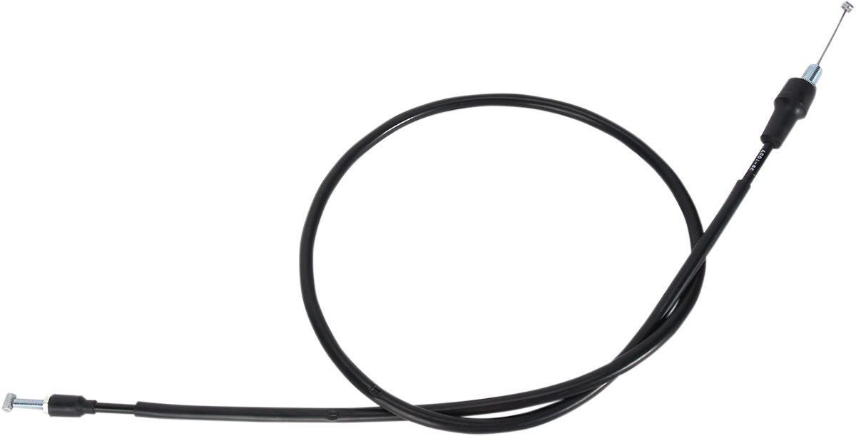 Black vinyl throttle cable for Honda, 45-inch length, designed by MOOSE OFFROAD, with visible cable ends and durable construction.