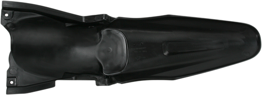 A black Acerbis rear fender for motorcycles, designed as a durable body part, with mounting points visible.