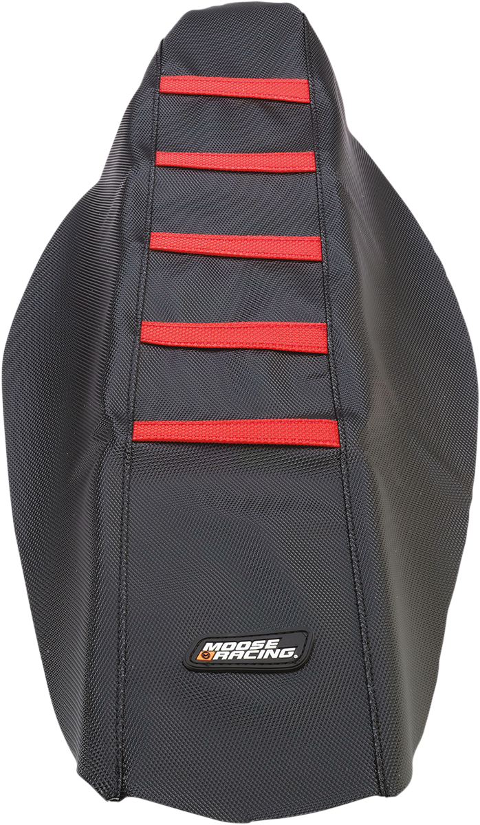 Moose Offroad ribbed seat cover for Honda CRF250/450 from 2009 to 2017, black seat cover with textured ribbing.