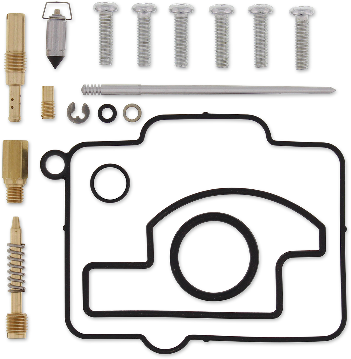 Moose Offroad Kawasaki 26-1137 carburetor repair kit with NBR rubber components, shown with various gaskets and parts.