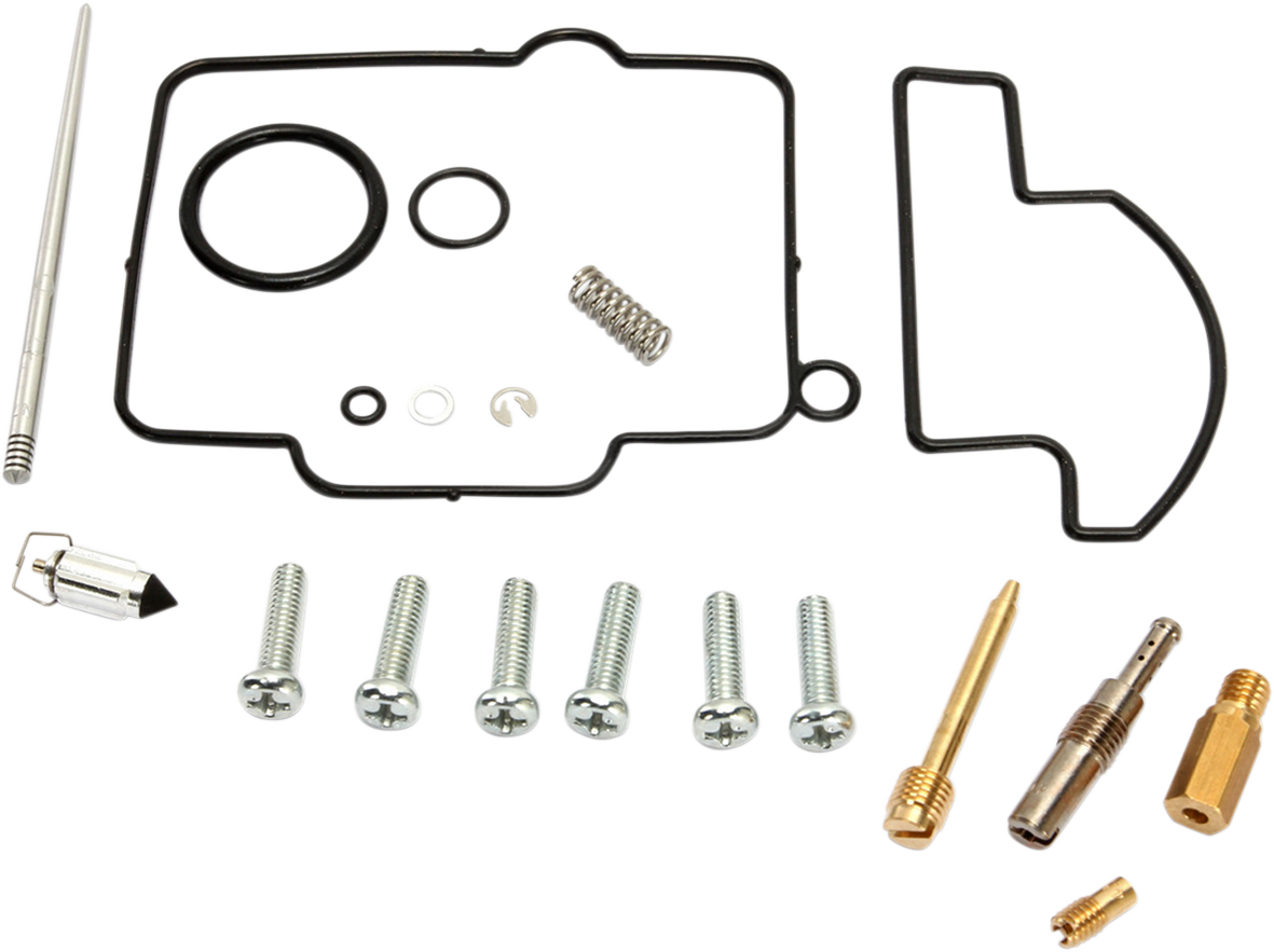 Moose Offroad Kawasaki carburetor repair kit 26-1556 with multiple gaskets and components for engine maintenance.