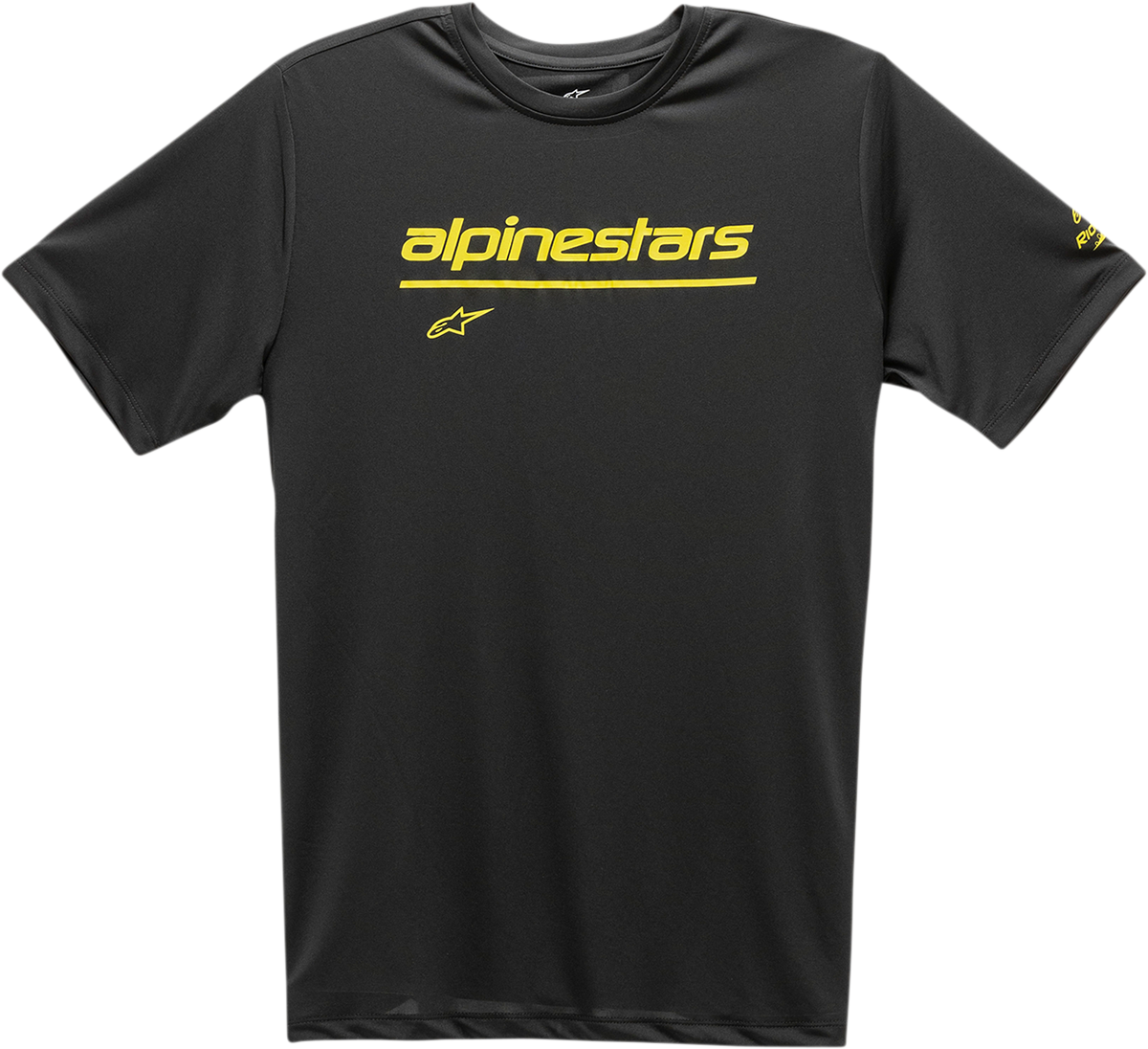 Alpinestars Tech Line Up Performance T-Shirt in black, XL, featuring the Alpinestars logo and athletic fit.