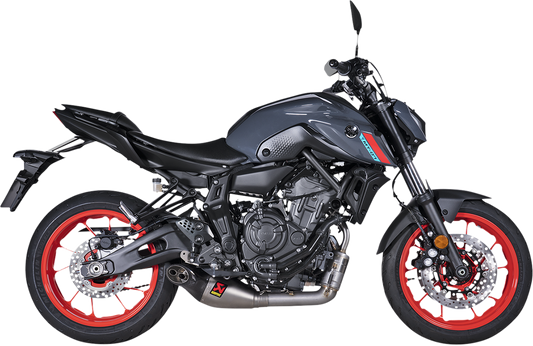 AKRAPOVIC Racing Line exhaust system for enhanced performance and lightweight design, shown in the image.