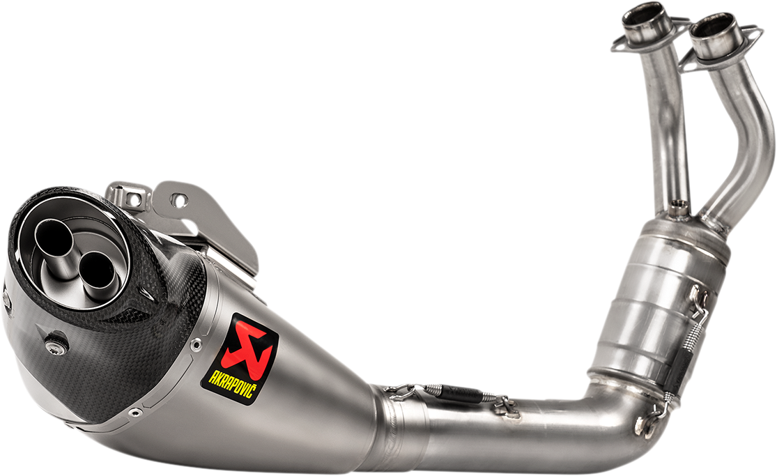 AKRAPOVIC Racing Line exhaust system S-Y7R8-HEGEHT with lightweight design and polished metal finish for enhanced vehicle performance.