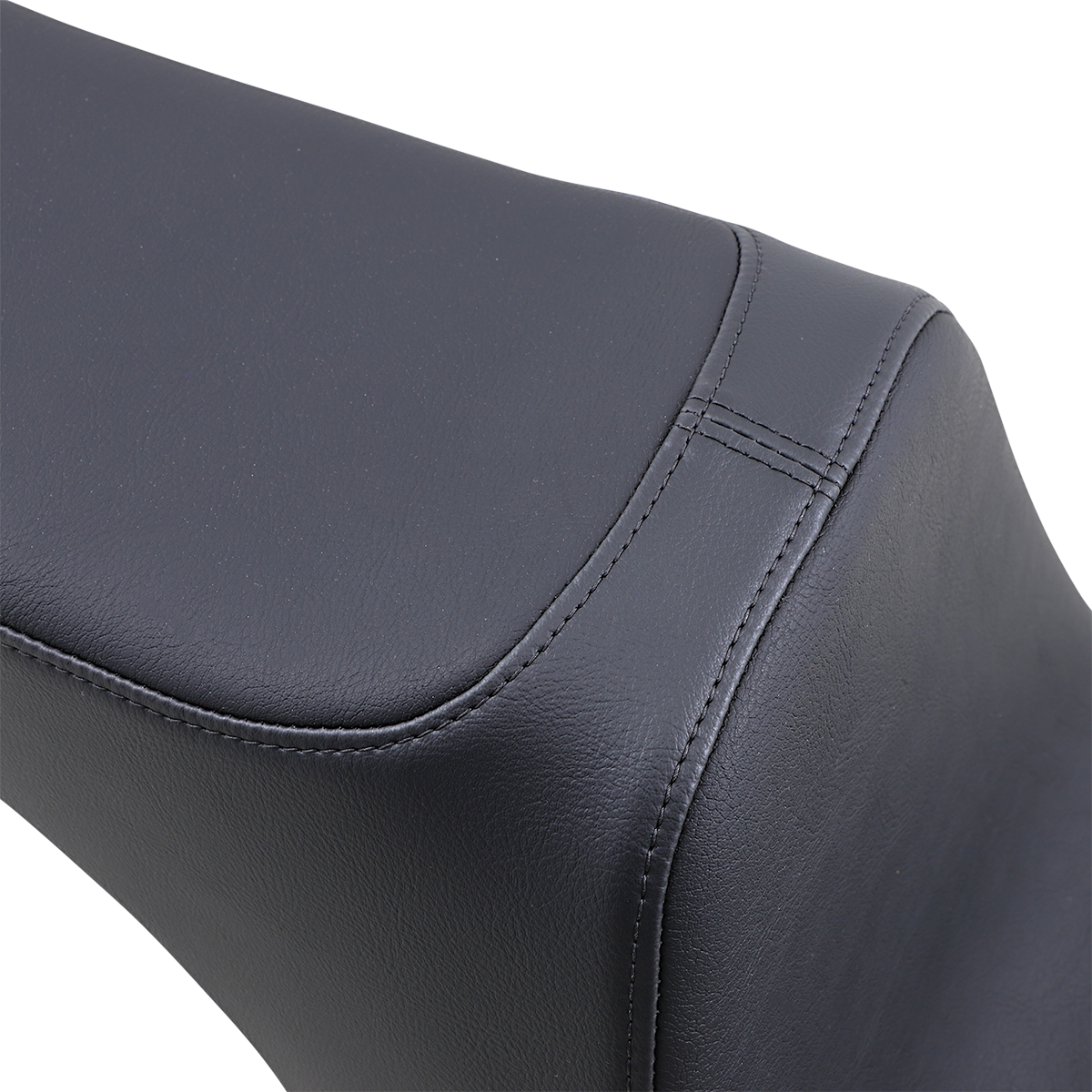 Black vinyl Drag Specialties Predator III 2-up seat for Harley Softail from 2006 to 2017, featuring a comfortable, stylish motorcycle seat.