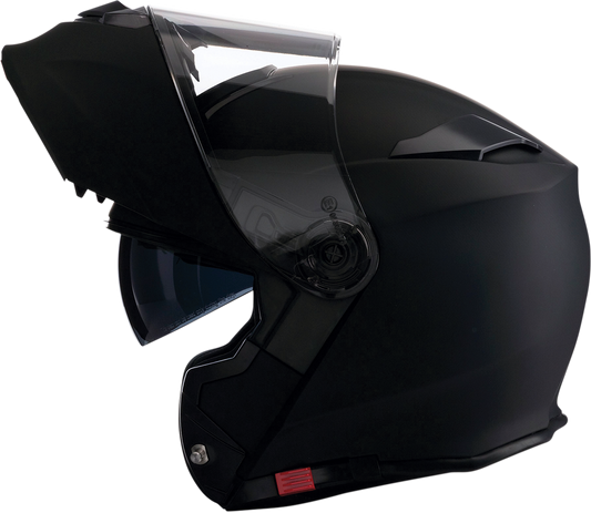 Z1R Solaris modular helmet in flat black, size 3XL, with clear visor and aerodynamic design.