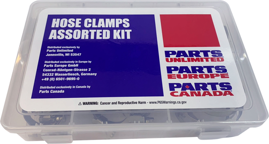PARTS UNLIMITED 60-piece hose clamp assortment kit for marine and automotive use, featuring T03-6242K clamps.