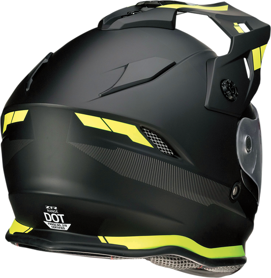 Z1R Range Helmet Uptake in black and hi-viz with XL size, featuring aerodynamic design and adjustable strap, front view.