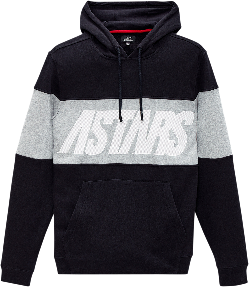 Alpinestars Border Hoodie in black, XL size, featuring a casual fit with a stylish border design and brand logo on the front.