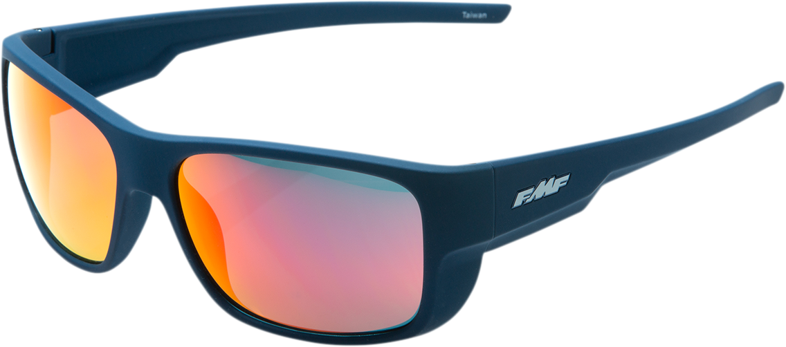 FMF Throttle Sunglasses Matte Petrol Blue with Red Mirror Lenses - Part F-61501-251-01