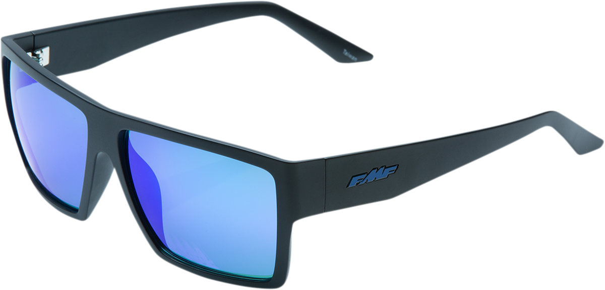 FMF Factory Sunglasses Matte Black with Blue Mirror Lenses - Model F-61502-250-01