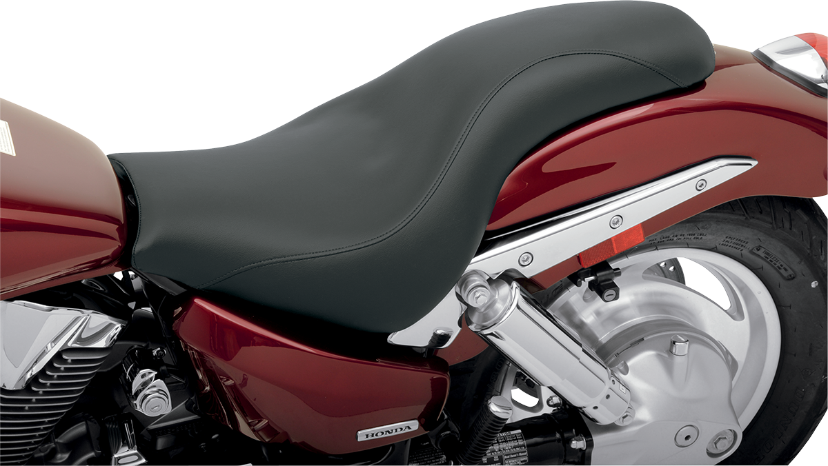 Black SADDLEMEN Profiler motorcycle seat for VTX1300C, with smooth design and durable construction by Bill's Exhausts.