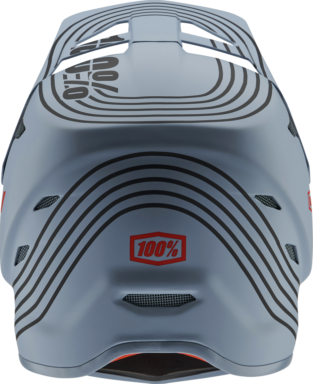 Gray 100% Status bicycle helmet in small size, featuring ventilation and adjustable straps, by Bill's Exhausts.