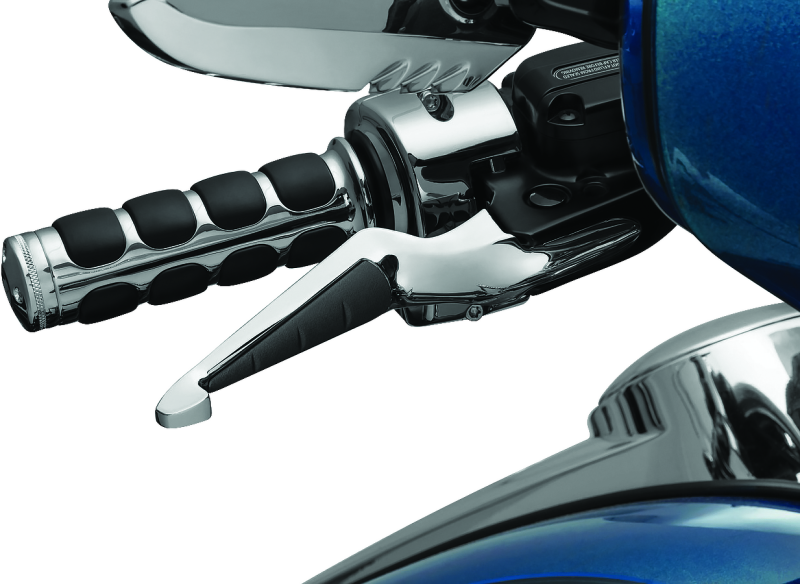 Kuryakyn ISO Levers for 2014-2016 Harley Davidson Touring in chrome, showing the sleek motorcycle handlebar controls