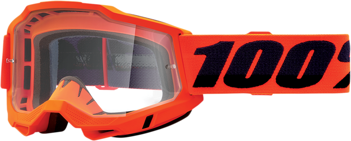 100% Accuri 2 Goggles - Neon Orange - Clear 50013-00004 - Howling Moto