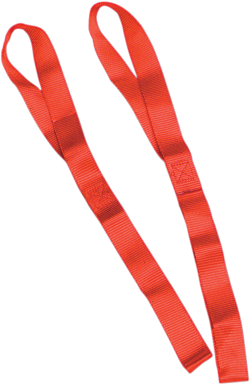 Red PARTS UNLIMITED tie-down extension, 1-1/2 inch x 18 inches, with secure strap hooks and durable construction.