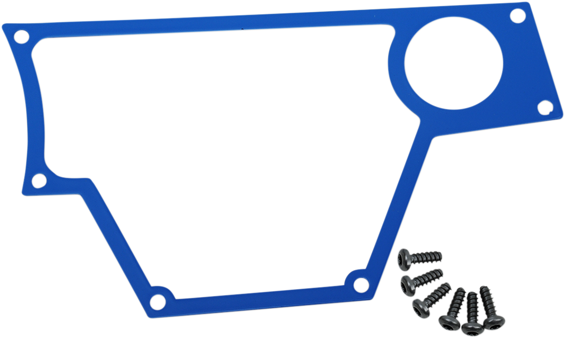 Blue large right dash plate for Polaris RZR from Moose Offroad, rugged off-road vehicle dashboard accessory.